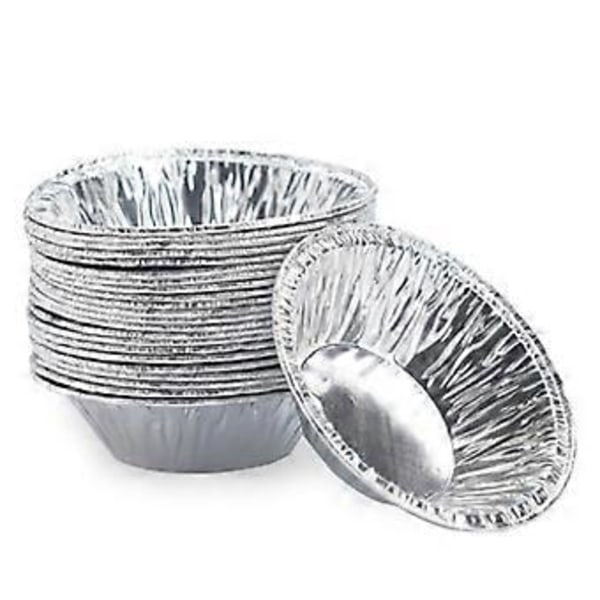 100 st Engångs Äggtartelettformar Aluminiumfolie Äggtartelettformar Bakformar Pajformar