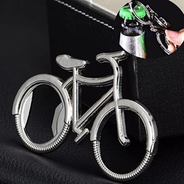 Ølbååbner nøglering i form af en cykel, rustfrit stål