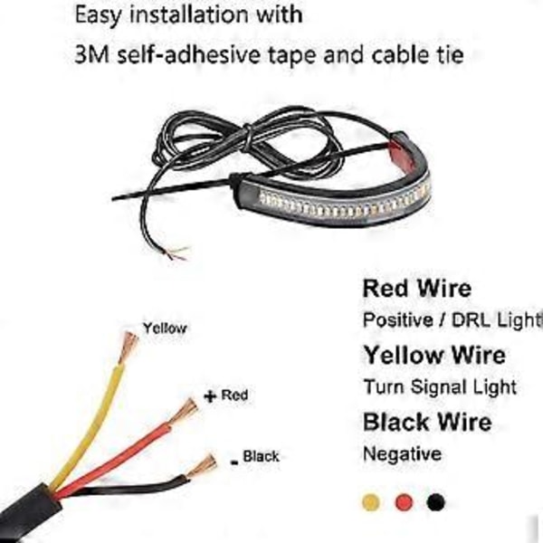 2 stk. Fleksible Switchback Tofarget Motorsykkel LED Gaffel Blinklys DRL Kjørelys
