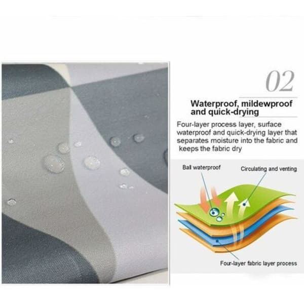 Duschdraperi 200 x 220 cm, Vattentätt Polyestertyg, Antibac