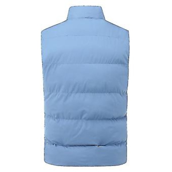 Mænds Letvægts Foldbar Dun Veste Uden Ærmer Quiltet Slank Puffer Vest (XS Blå)