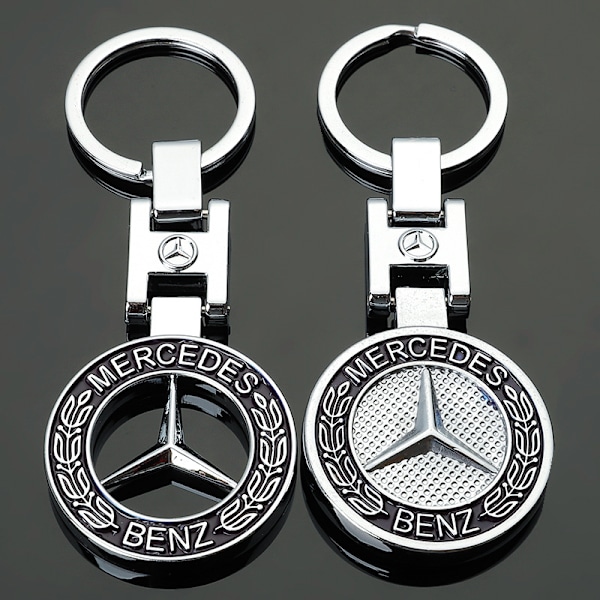 2 Pak 3D Bil Logo Nøglering Metal Krom Bil Nøglering Udskiftning