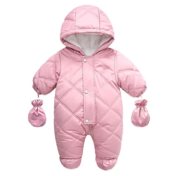 2021 Overalls Baby Clothes Winter Lamb Fur Design Infant Boys Girls Warm Cotton Jumpsuit Long Sleeve Hooded Romper A768 Beige 9M(73cm) 9-12m