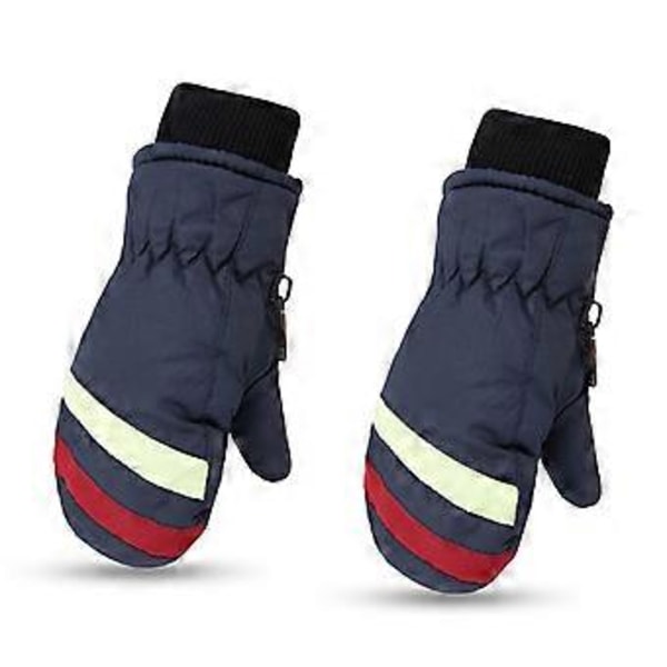 Vintervantar för barn, vattentäta skidvantar, vandringsvantar, snowboardvantar (Marinblå), 2-5 år