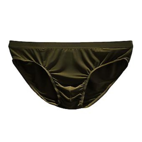 Män Boxershorts Isilke Låg Midja Enfärgad Ultratunn Sömlös Snabbtorkande Underkläder (L Grön)