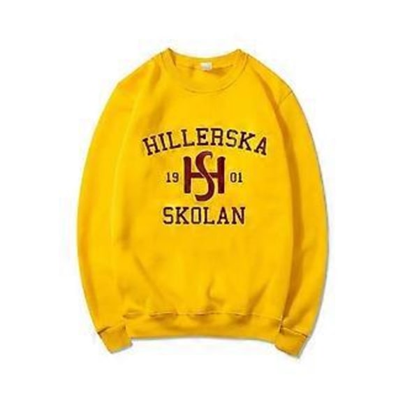 Young Royals Hillerska Skolan Sweatshirt Hillerska Skolan Hættetrøje Kvinder Langærmet Sweatshirts Grafiske Hættetrøjer Streetwear Toppe (S gul)