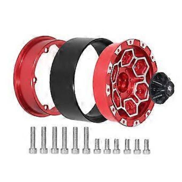 4 st Metall 1,9 tum Beadlock Fälg Hjulnav för 1/10 RC Crawler Bil Axial SCX10 Pro Capra TRX4 /D90 Redcat Grön