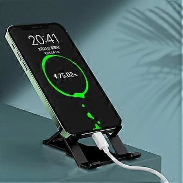 Lämplig för surfplatta telefon skrivbordsställ hopfällbart kreativt mobiltelefonställ (svart)