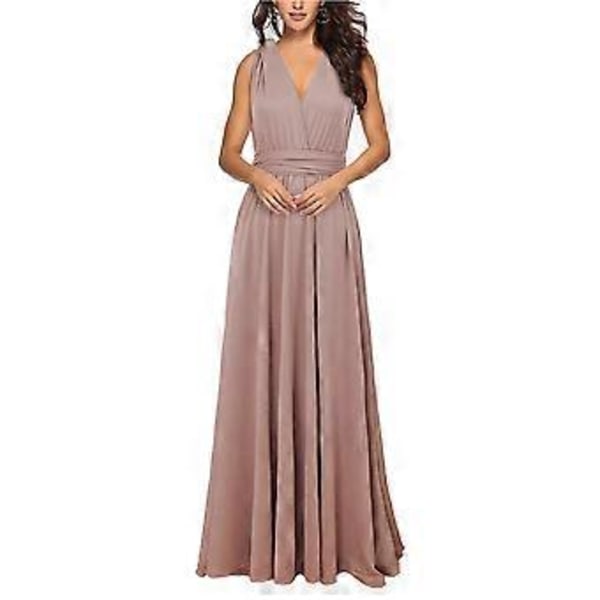 Damekjoler Elegant Bryllup Lang Aftenkjole Multiway V-hals Ryggløs Brudepikekjole Gulvlang Halter Ballkjole