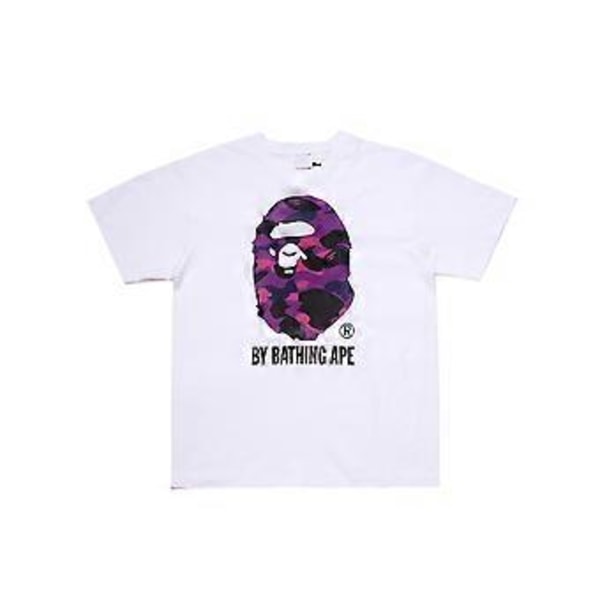 2023 Japansk T-shirt för Män Aasual Bokstavstryck Rund Hals Kortärmad Bapes T-shirts Kortärmad Bomull Unisex T-shirt (L 19)