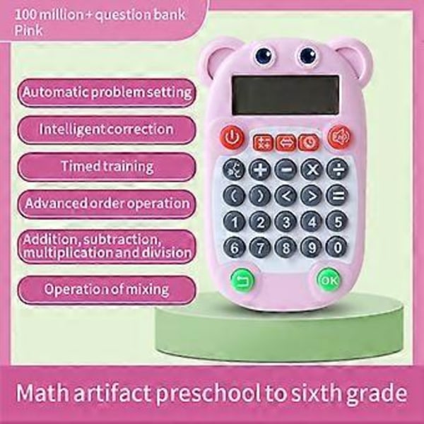 Matematik Snabbkalkyleringstränare, Fyra Grupper av Blandad 24-poängs Snabbkalkyleringstänkande Träning, Addition, Subtraktion, Flerfärgad Valfri (rosa)