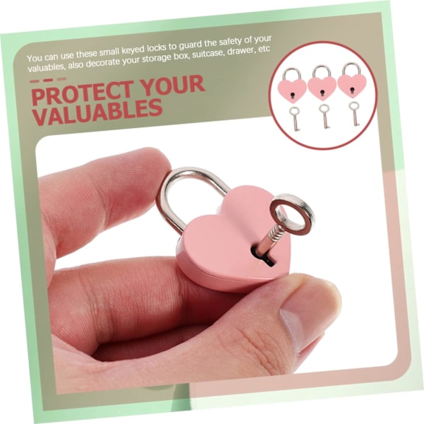 3 Sæt Elskesslå - Pink, Mini Hjerteformet Elskesslå, Zi