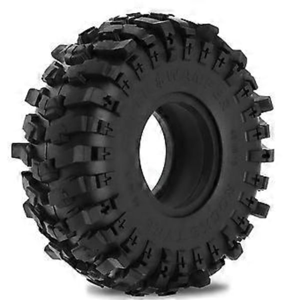 4 stk. 118 mm hjuldæk med EVA Dual Stage skumindlæg til 1/10 RC Crawler Truck hjuldæk AXIAL SC (Sort)