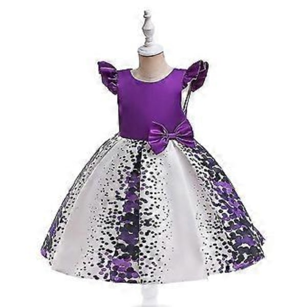 Barn Flickor Jul Prinsessklänning Jul Party Balklänning A-linje Swing Klänningar Uppträdande Kostym -NMAOV(10-11 År Lila)