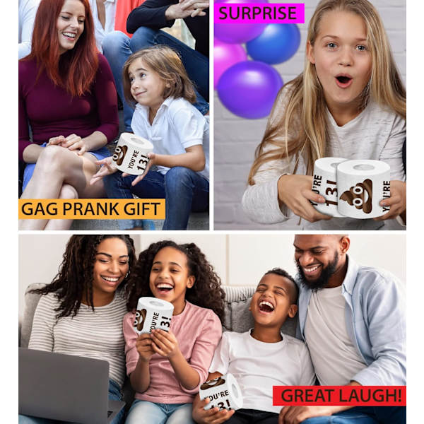 Tryckt TP Holy Poop You're 13 Tryckt Toalettpapper Gag Present – Grattis på 13-årsdagen Roligt Toalettpapper För Bästa Prank
