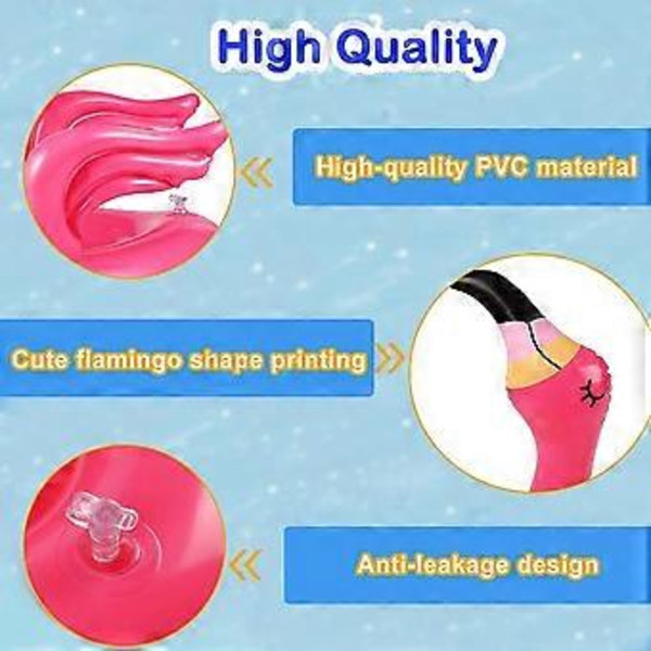 10 Stykker Oppblåsbare Flamingo Bassengleker Ringkast Bassengspill, Flamingo Festdekorasjon Hawaii Strandleker Karneval Utendørs