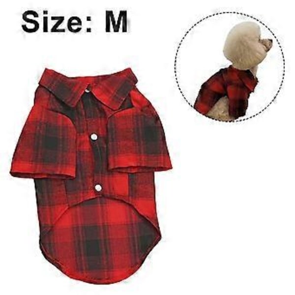 Pet Plaid T-Shirt, Adorable Puppy Bottom Sweater, Comfortable Grid for Halloween M