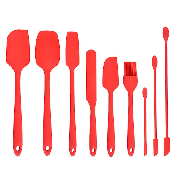 Spatel 9 delar set silikon köksredskap spatlar för matlagning bakning non-stick & värmebeständiga köksredskap