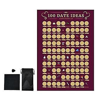 Datoer Scratch Off-plakat, Valentinsdag Ideer Bilde Indie Romdekor, Eventyr Utfordring Par