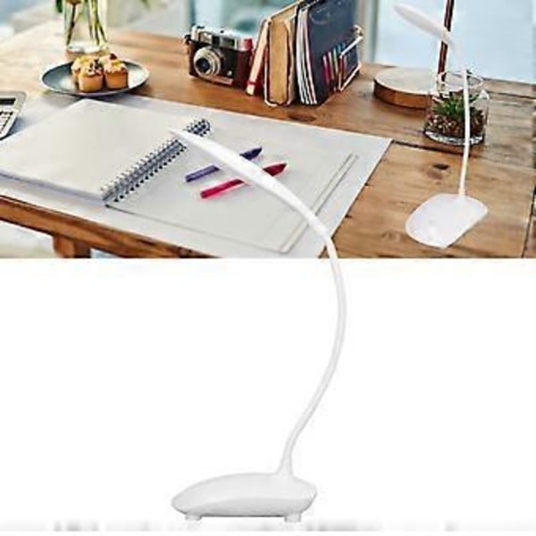 Touch Control LED Bordlampe USB Batteridrevet 3 Lysindstillinger Fleksibel Vinkel til Børn Studenterkollegium Soveværelse