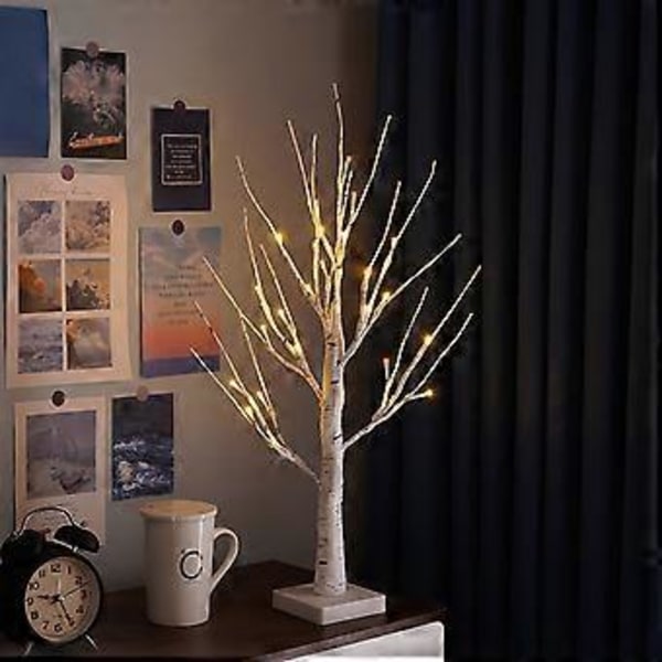 Snöbjörk blomsterkonst jul nyårsträd kontext landskapsljus, smyckesställ, kreativ (batteridriven)