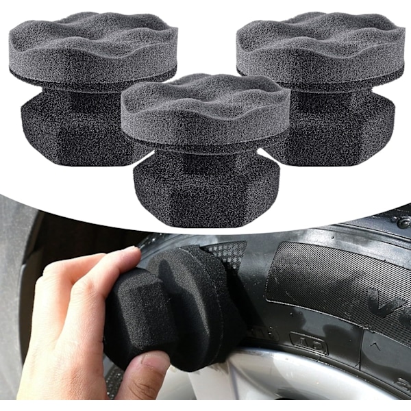 3 PCS Car Waxing Sponge, Car Detailing Foam Sponge, Reusable Cleaning