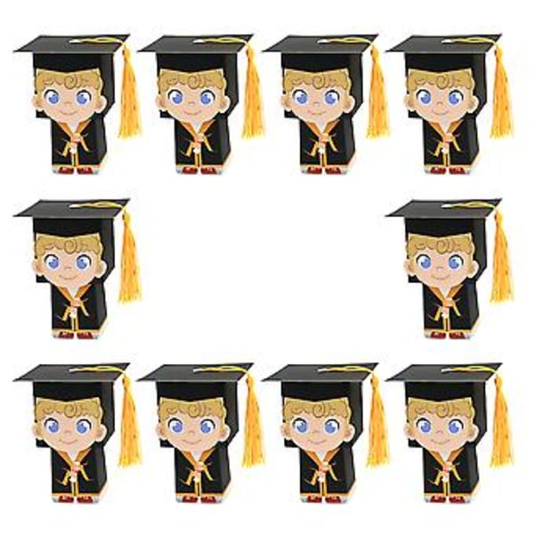 10pcs Boy Graduation Doctoral Hat Candy Boxes Party Gift Boxes Doctor Hat Candy Boxes