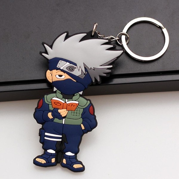 Naruto Anime Theme Silicone Keychain Pendant Naruto Sasuke Gaara Kakashi Hanging Keyring Gift Kakashi Hatake