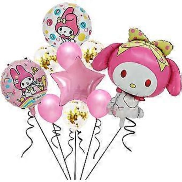 10 stk Søte Anime Festpynt Ballonger, Aluminiumfolie Dobbeltsidig Ballonger, Anime Tema Festutstyr, Kawaii Bursdagsfest Ballonger (LD-0