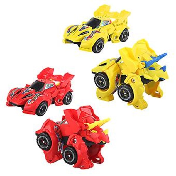 2-pack Transformerande Dinosaurie Leksaker Dinosaurie Transformer Bil Leksak Drag tillbaka Dino Race Bil Födelsedag Semester Leksak Presenter För Pojkar Och Flickor B