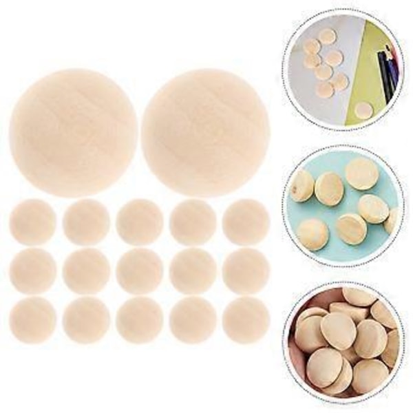 24 st Obehandlade Träpärlor DIY Hantverksmaterial Halva Träpärlor För Hantverk
