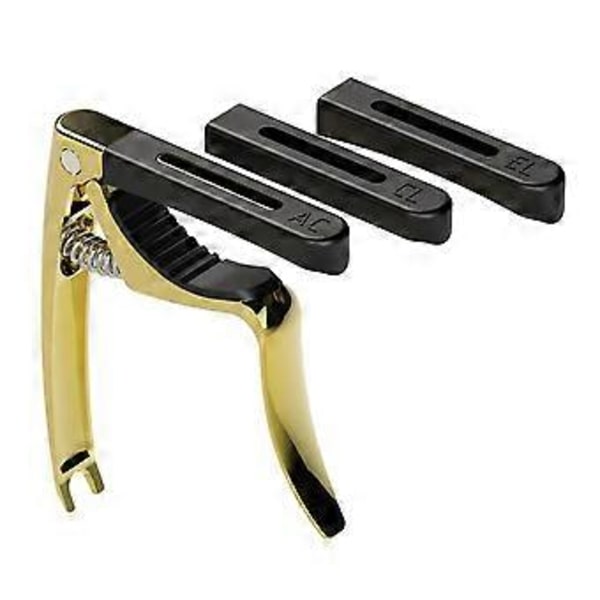 Gitarrinstrument Stämklämma Gitarrtillbehör Universal för Akustisk Klassisk (Guld)