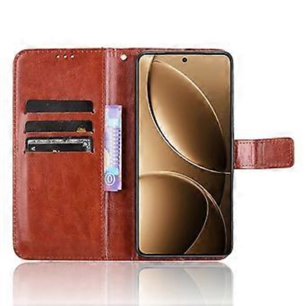För Xiaomi Redmi K80 5G/K80 Pro 5G Fodral Crazy Horse Textur PU Läder Telefonplånboksfodral - Brun (Brun)