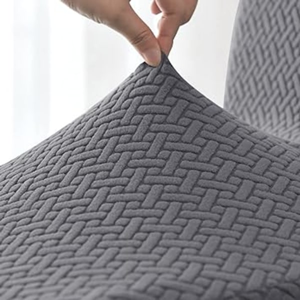 Mörkbrun - Set om 1 Jacquard Stretch Barstol Överdrag Disk Hei