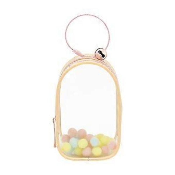 Genomskinlig Figur Display Väska Portabel Dockförvaringsväska Dammtät Nyckelring Liten Påse Ryggsäck Dekor Mini Dockfigur Display Väska (Rosa)