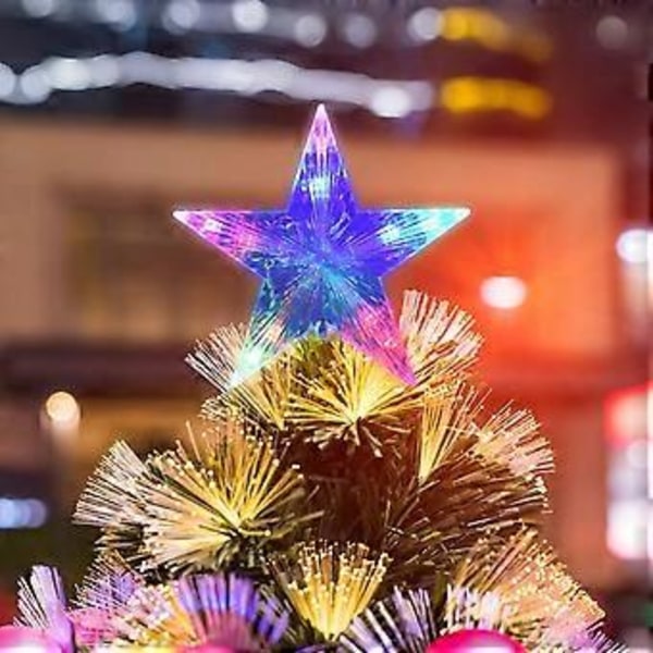 Flerfärgad Julstjärna Julgranstopp Julstjärna Julgranstopp Batteridriven Ljus Julgranstopp för Jul