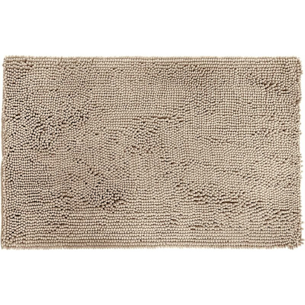 40 x 60m Mikrofiber Shag Halkskyddad Badmatta Beige csparkv-eu
