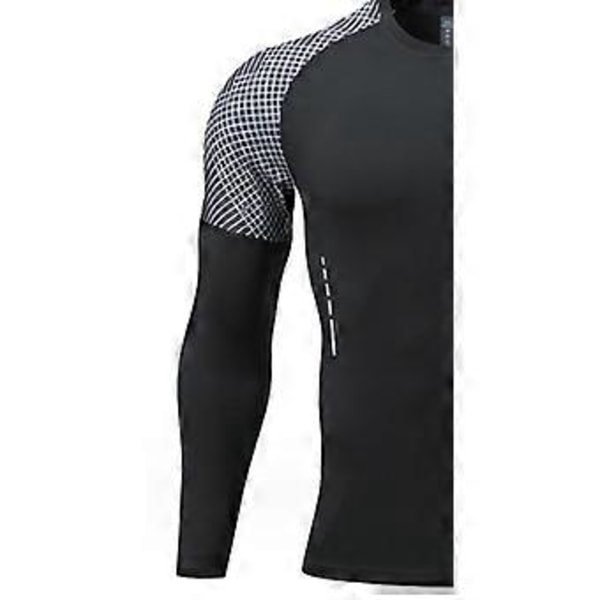 Träningsdräkt herr fitnesskläder höst löparutrustning snabbtorkande varm basket morgonlöpning träning tights(S )