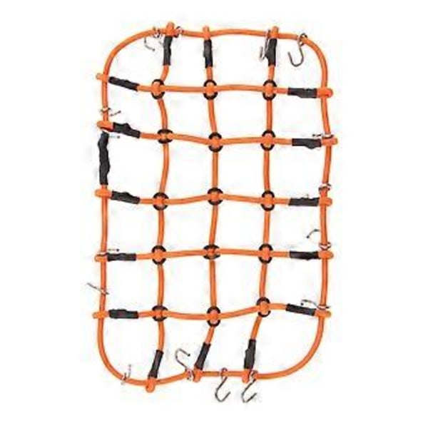 RC Joustava 110x190mm / 4.33x7.48 tuumaa. Tavaraverkko metallikoukulla RC-ajoneuvoille, Crawlereille, Buggy-autoille D90 per per per - Teline (oranssi)