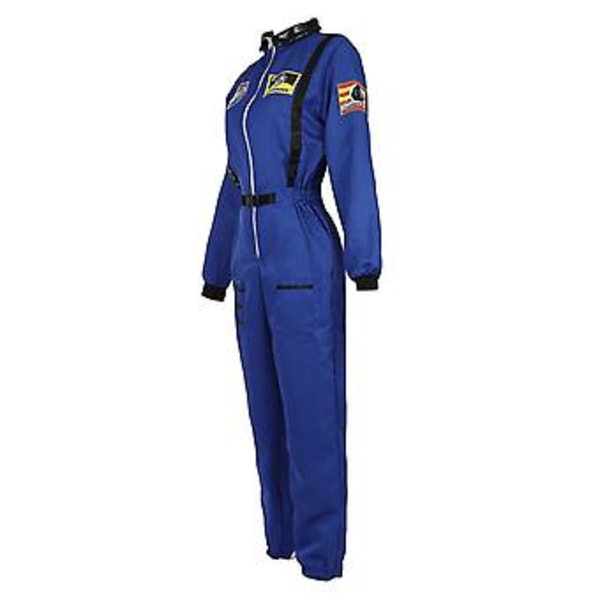 Astronautdräkt Rymddräkt För Vuxen Cosplay Kostymer Blixtlås Halloween Kostym Par Flyg Jumpsuit Plus Size Uniform-r (M Vit För Män)