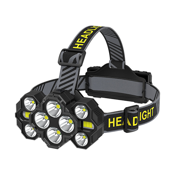 Oppladbar hodelykt - 2024 oppgradert 22 000 lumen, 10 LED-er, 10