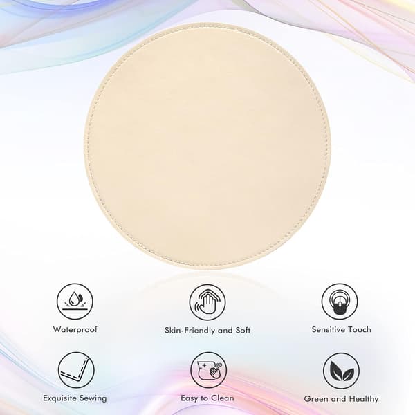 Musematte, rund musematte, PU-musematte, musematte i skinn med sydde kanter, mikrofiberbase med sklisikker vanntett, Mo