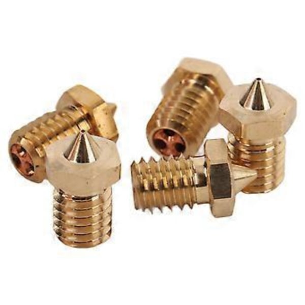 5 stk 3D-printerdyse 0,4 mm spids Høj strømning til 1,75 mm filament Messing print hoveddele tilbehør ( )