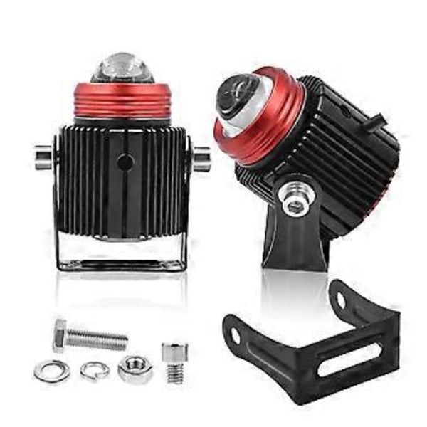 2 STK LED Motorcykel Forlygter Bi-Color Tågelygter, 3000K Gul 6500K Hvid Universal Kørelys, 30W 3000LM Hi/Lo Beam Vandtæt Spot DRL