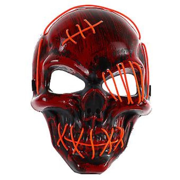 One-eyed Luminous Mask Halloween Luminous Cosplay Supplies Horror Mask Neon Lights For Costume & Cosplay Party( Red)