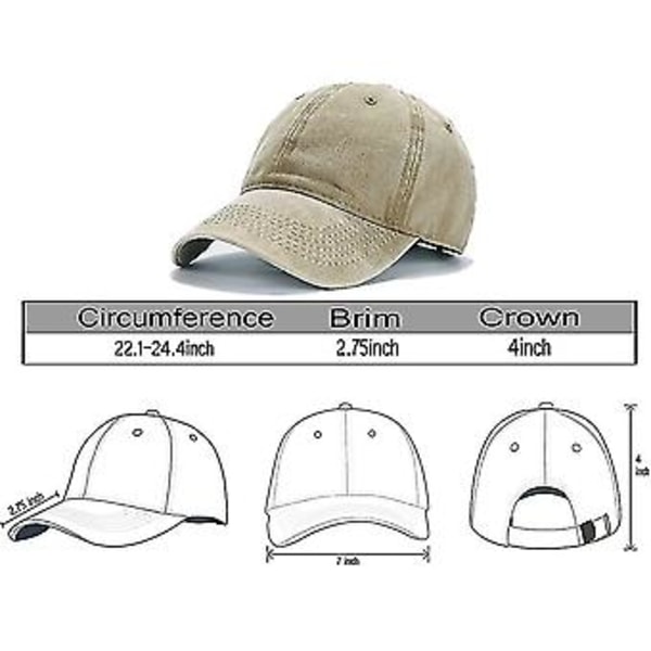 Mænd Kvinder Almindelig Bomuld Justerbar Vasket Twill Lav Profil Baseball Cap Heilwiy Gave ( )