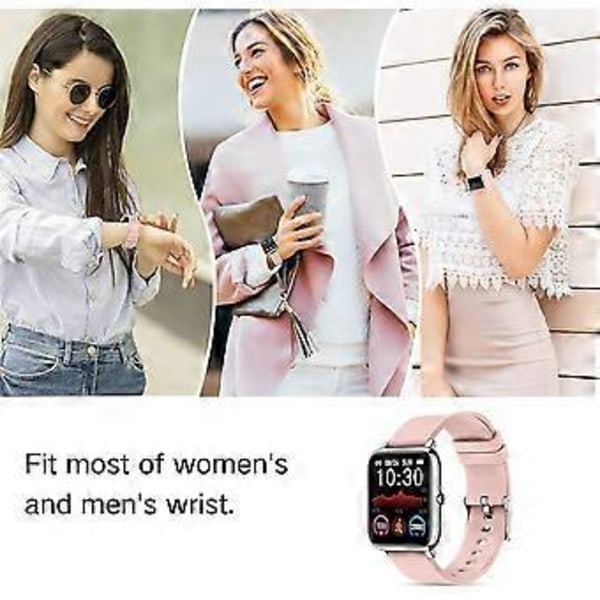 Smartklokkebånd, 20mm Utbyttbare Justerbare Smartklokkearmbånd, Mykt Silikonarmbånd Tilbehør for Smartklokke, Rosa