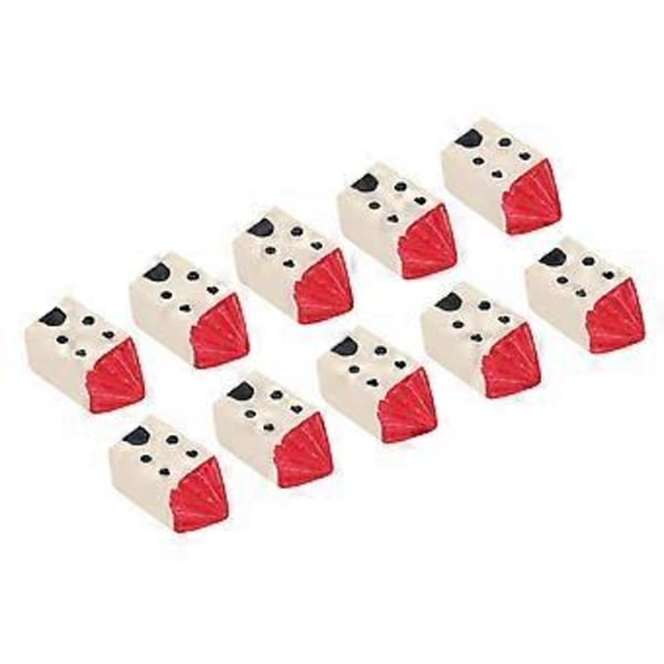 10 stk Miniatyr Røde Huspynt Innovative Middelhavs Stil Harpiks 1:12 Dukkehust Miniatyr Husmodell ( )