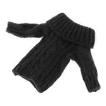 1/6 Skala Casual Strikket Oversized Langærmet Pullover Sweater Outfit til (Sort)