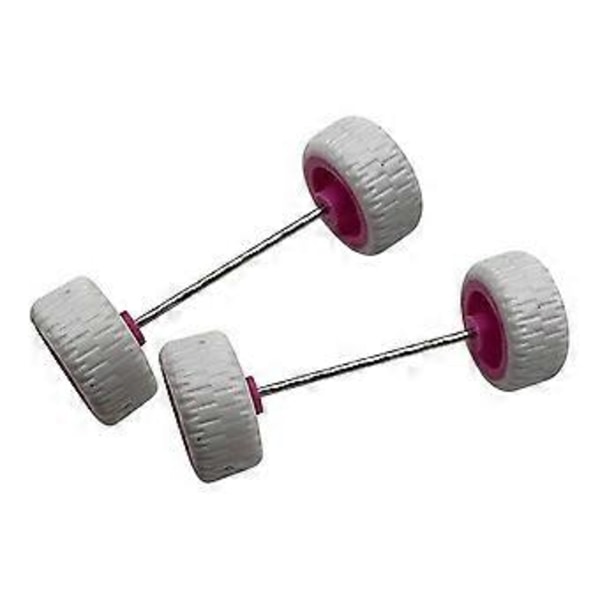 4 stk. Modelbil Udskiftningshjul, 1/64 Skala Hjul Dæk til Modelbiler Tilbehør (Hvid Pink)